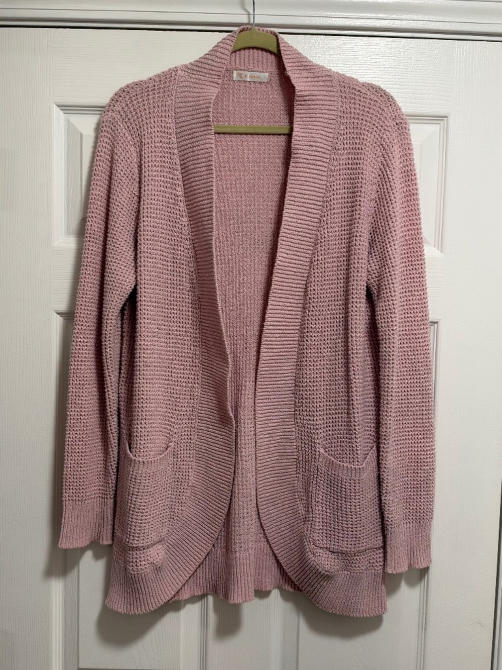 Long Open Pink Cardigan